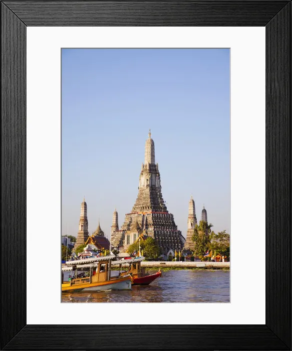 Framed Print : Thailand, Bangkok, Wat Arun aka Temple of Dawn and Chao Phraya River