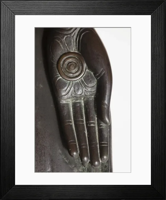 Framed Print : Thailand, Bangkok, Wat Benchamabophit aka Marble Temple, Detail of Buddha Statue Hand Framed Print : Thailand, Bangkok, Wat Benchamabophit aka Marble Temple, Detail of Buddha Statue Hand