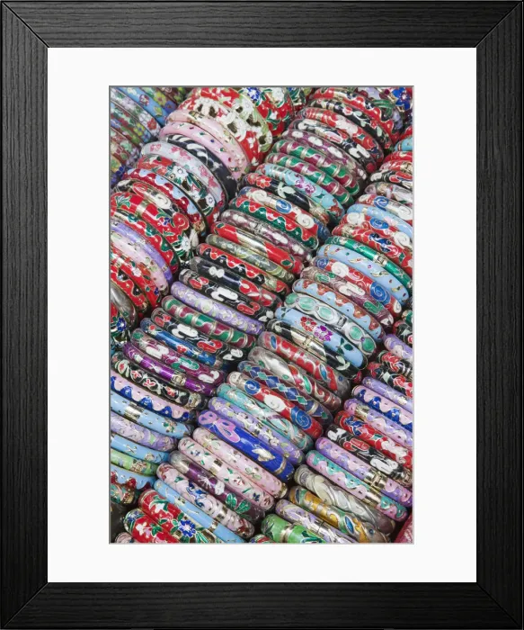 Framed Print : China, Hong Kong, Stanley Market, Display of Bangles Framed Print : China, Hong Kong, Stanley Market, Display of Bangles