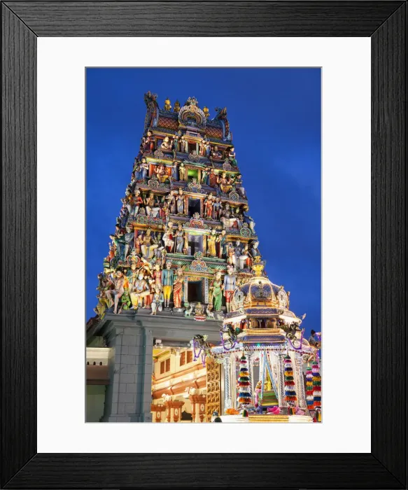 Framed Print : Singapore, Sri Mariamman Temple, Thaipusam Festival Chariot in front of Main Gateway
