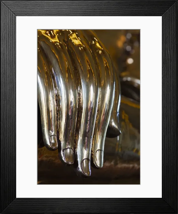 Framed Print : Thailand, Bangkok, Wat Trimit aka Golden Buddha Temple, Hand Detail of Golden Buddha Framed Print : Thailand, Bangkok, Wat Trimit aka Golden Buddha Temple, Hand Detail of Golden Buddha