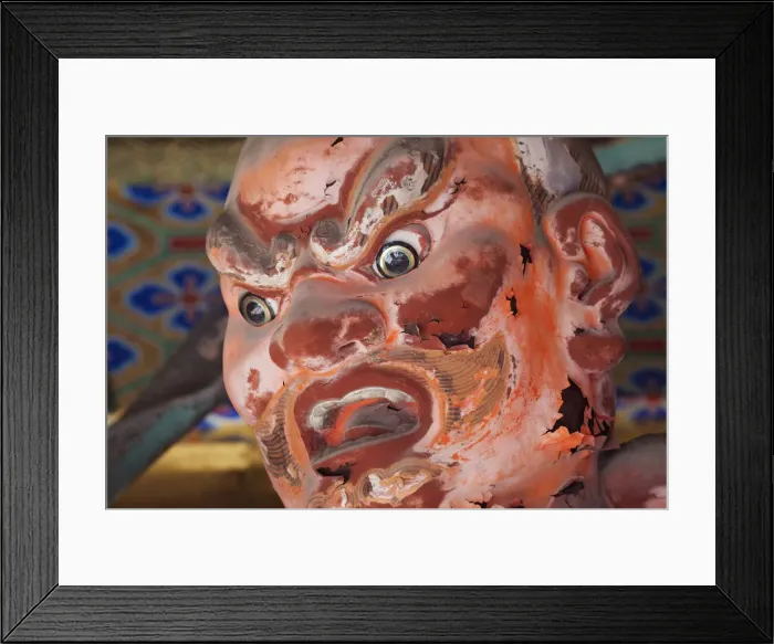 Framed Print : Japan, Nikko, Toshogu Shrine, Front Gate Guardian Statue