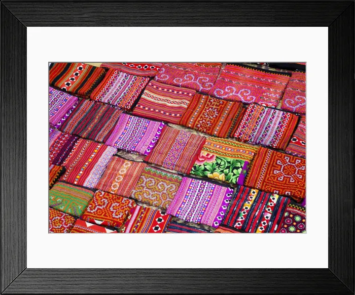 Framed Print : Laos, Luang Prabang, Ethnic Craft Night Market, Display of Hilltribe Handicrafts Framed Print : Laos, Luang Prabang, Ethnic Craft Night Market, Display of Hilltribe Handicrafts