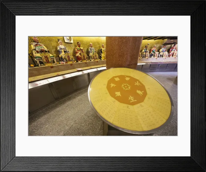 Framed Print : China, Hong Kong, Tsuen Wan, Yuen Yuen Institute, Chinese Zodiac Chart and Chinese Framed Print : China, Hong Kong, Tsuen Wan, Yuen Yuen Institute, Chinese Zodiac Chart and Chinese