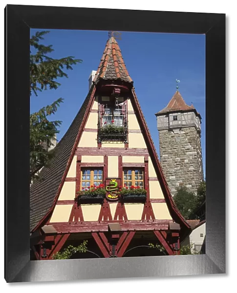 Germany, Bavaria, Romantic Road, Rothenburg ob der Tauber, Facade of the Old Forge