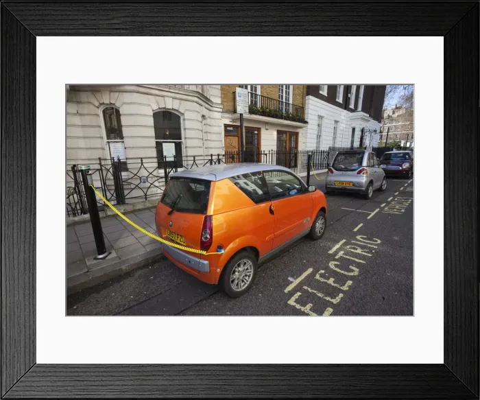 Framed Print : England, London, Electric Cars Recharging Framed Print : England, London, Electric Cars Recharging