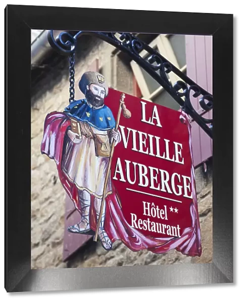 France, Normandy, Mont St. Michel, Hotel Sign