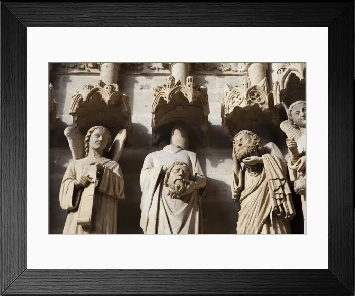Framed Print : France, Somme, Amiens, Amiens Cathedral, Sculpture Details on the West Facade Framed Print : France, Somme, Amiens, Amiens Cathedral, Sculpture Details on the West Facade