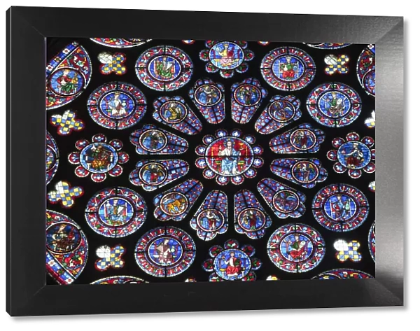 France, Eure-et-Loire, Chartres, Chartres Cathedral, The South Rose Window depicting