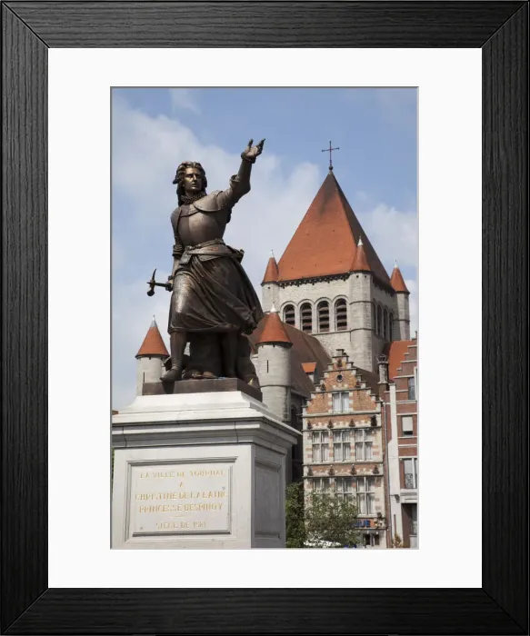 Framed Print : Belgium, Tournai, Statue of Christine de Lalaing the Princess of Espinoy Framed Print : Belgium, Tournai, Statue of Christine de Lalaing the Princess of Espinoy