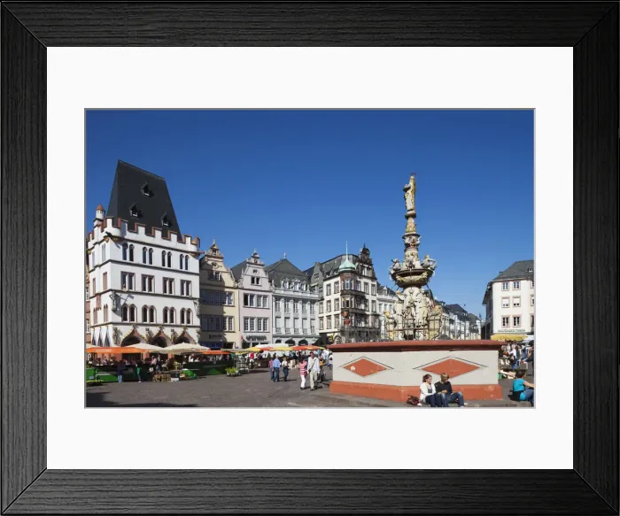 Framed Print : Germany, Trier, Market Place, St. Peters Fountain