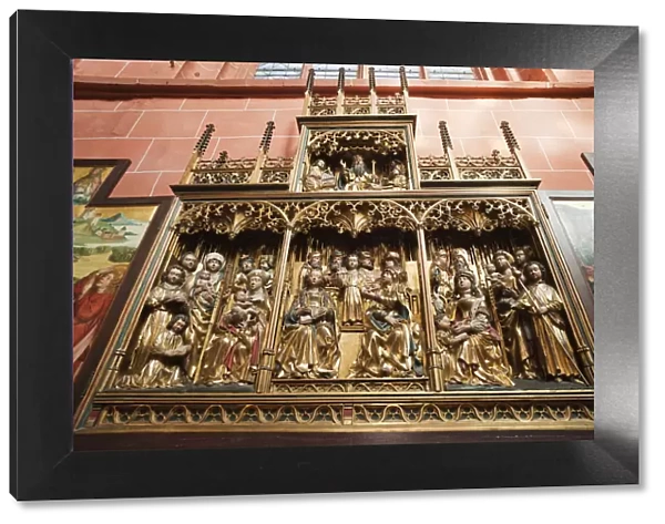 Germany, Frankfurt, St. Bartholomews Cathedral, Altar Shrine Detail