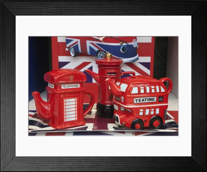 Framed Print : England, London, Souvenir Shop Window Display of Teapots Framed Print : England, London, Souvenir Shop Window Display of Teapots