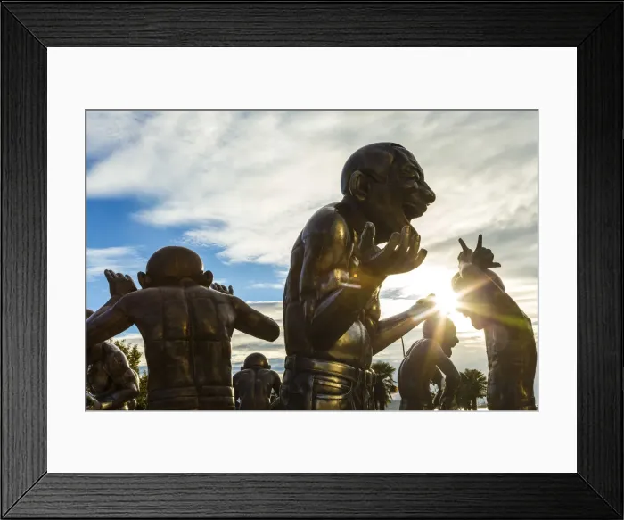 Framed Print : A-maze-ing Laughter is a 2009 bronze sculpture by Yue Minjun located in Morton Park Framed Print : A-maze-ing Laughter is a 2009 bronze sculpture by Yue Minjun located in Morton Park