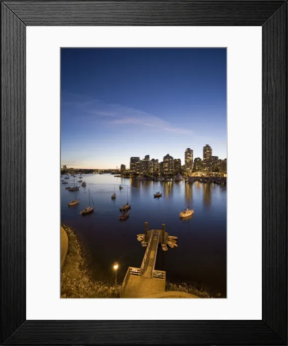 Framed Print : False Creek and Vancouver Skyline, British Columbia, Canada