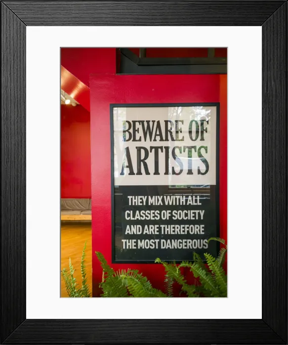 Framed Print : Canada, Ontario, Toronto, 401 Richmond artists collective building, Beware of Artists Framed Print : Canada, Ontario, Toronto, 401 Richmond artists collective building, Beware of Artists