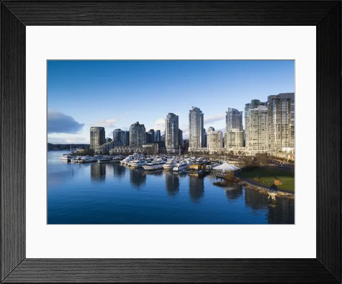 Framed Print : Canada, British Columbia, Vancouver, buildings along False Creek Framed Print : Canada, British Columbia, Vancouver, buildings along False Creek