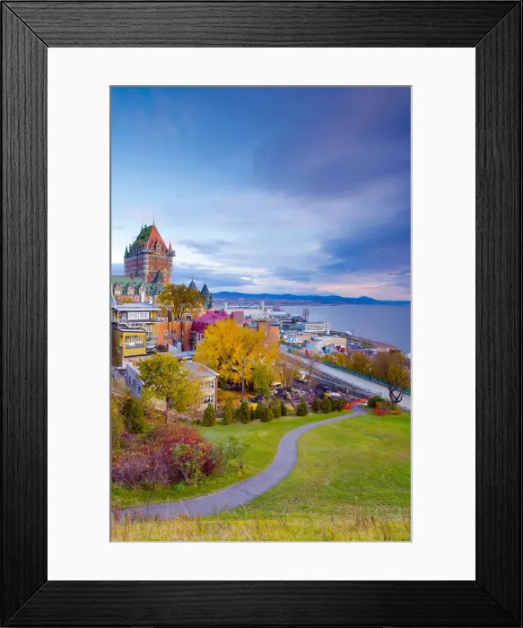 Framed Print : Canada, Quebec, Quebec City, Vieux Quebec or Old Quebec, Chateau Fontenac