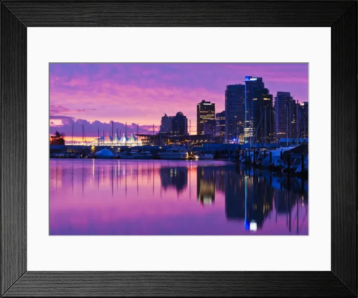 Framed Print : Canada, British Columbia, Vancouver, city view and Canada Place from Coal Harbour Framed Print : Canada, British Columbia, Vancouver, city view and Canada Place from Coal Harbour