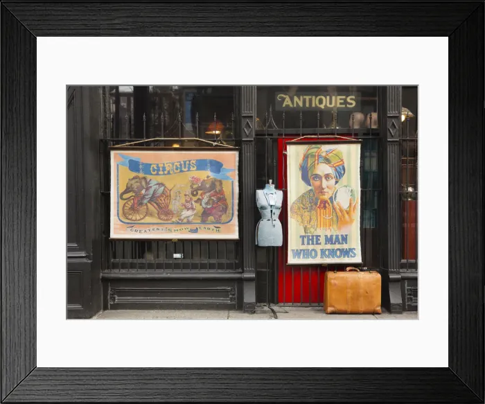 Framed Print : Canada, British Columbia, Vancouver, Gastown, antique shop poster Framed Print : Canada, British Columbia, Vancouver, Gastown, antique shop poster