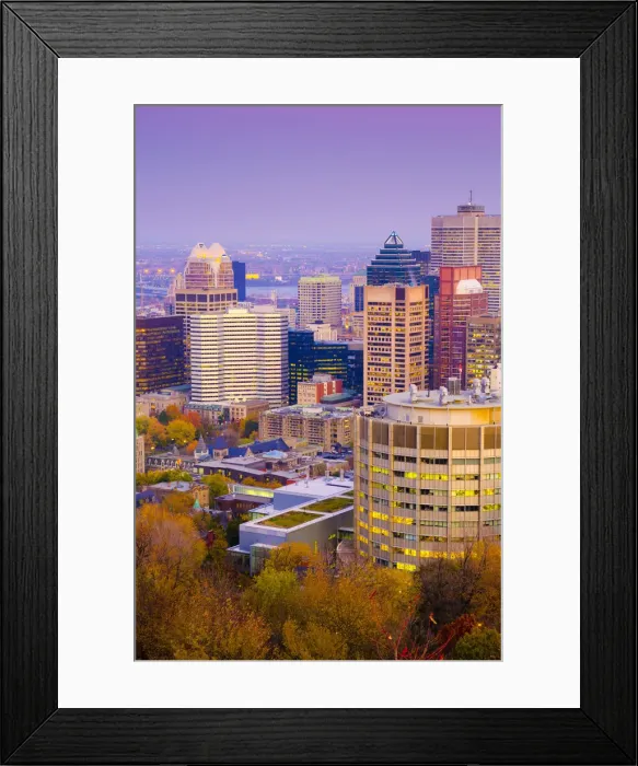 Framed Print : Canada, Quebec, Montreal. Downtown from Mount Royal Park or Parc du Mont-Royal Framed Print : Canada, Quebec, Montreal. Downtown from Mount Royal Park or Parc du Mont-Royal