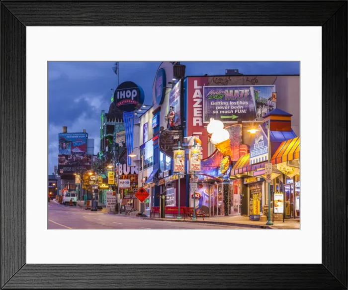Framed Print : Canada, Ontario, Niagara Falls, Clifton Hill neighborhood, dusk Framed Print : Canada, Ontario, Niagara Falls, Clifton Hill neighborhood, dusk