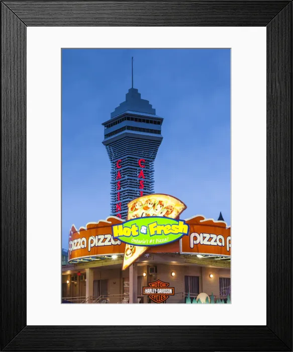Framed Print : Canada, Ontario, Niagara Falls, Clifton Hill and Casino Tower Framed Print : Canada, Ontario, Niagara Falls, Clifton Hill and Casino Tower