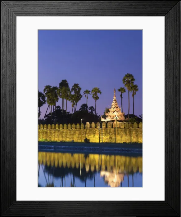 Framed Print : Myanmar (Burma), Mandalay, Moat and city fortress walls Framed Print : Myanmar (Burma), Mandalay, Moat and city fortress walls