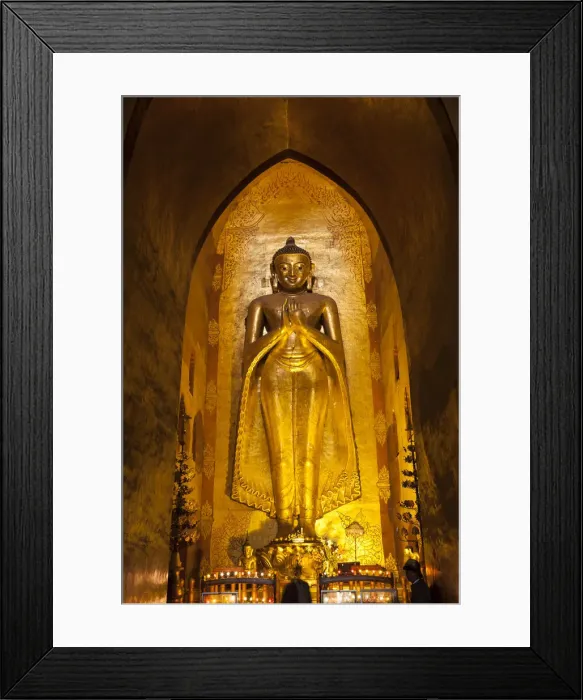 Framed Print : Standing Buddha gilded statue, Ananda Pahto temple, Bagan, Myanmar (Burma) Framed Print : Standing Buddha gilded statue, Ananda Pahto temple, Bagan, Myanmar (Burma)