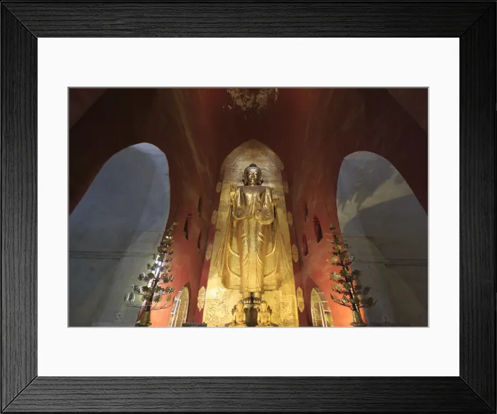 Framed Print : Myanmar (Burma), Temples of Bagan (Unesco world Heritage Site), Standing Buddha inside Framed Print : Myanmar (Burma), Temples of Bagan (Unesco world Heritage Site), Standing Buddha inside