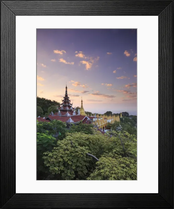 Framed Print : Myanmar (Burma), Mandalay, Mandalay Hill, view of city and surrounding landscape at dawn Framed Print : Myanmar (Burma), Mandalay, Mandalay Hill, view of city and surrounding landscape at dawn