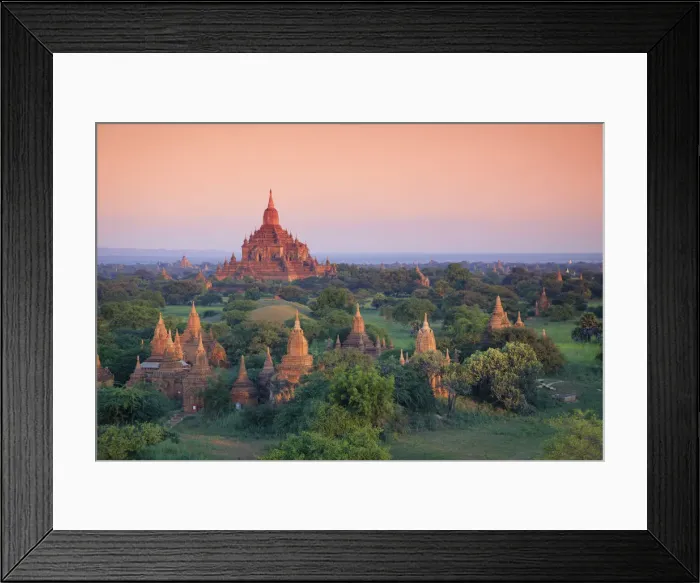 Framed Print : Myanmar (Burma), Temples of Bagan (Unesco world Heritage Site) elevated view from Baloon Framed Print : Myanmar (Burma), Temples of Bagan (Unesco world Heritage Site) elevated view from Baloon