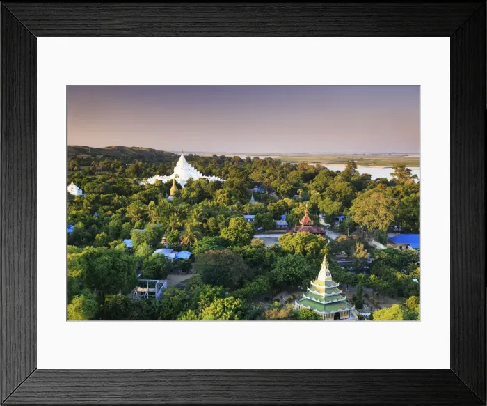Framed Print : Myanmar (Burma), Mandalay, view of Mingun and surrounding landscapes from the top Framed Print : Myanmar (Burma), Mandalay, view of Mingun and surrounding landscapes from the top