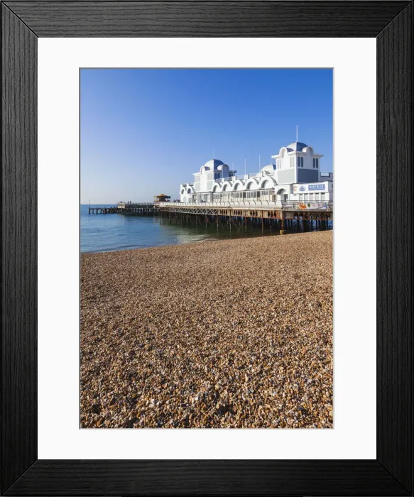 Framed Print : England, Hampshire, Portsmouth, Southsea Beach and Pier Framed Print : England, Hampshire, Portsmouth, Southsea Beach and Pier