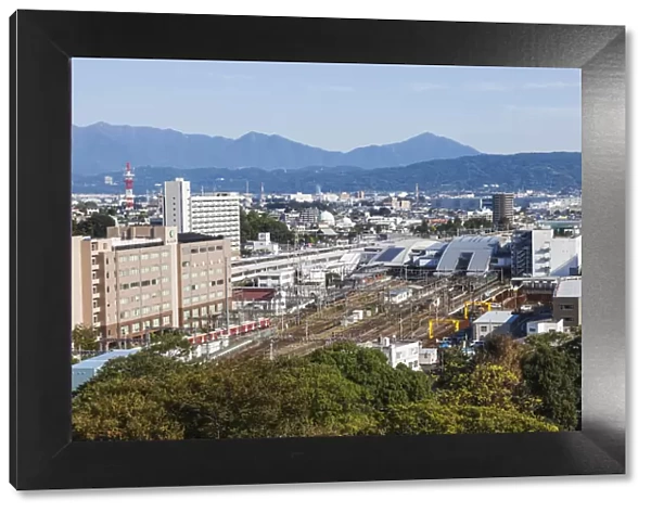 Japan, Honshu, Kanagawa Prefecture, Odawara, City Skyline View from Odawara Castle