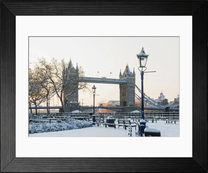Framed Print : England, London, Southwark, Tower Bridge in the Snow