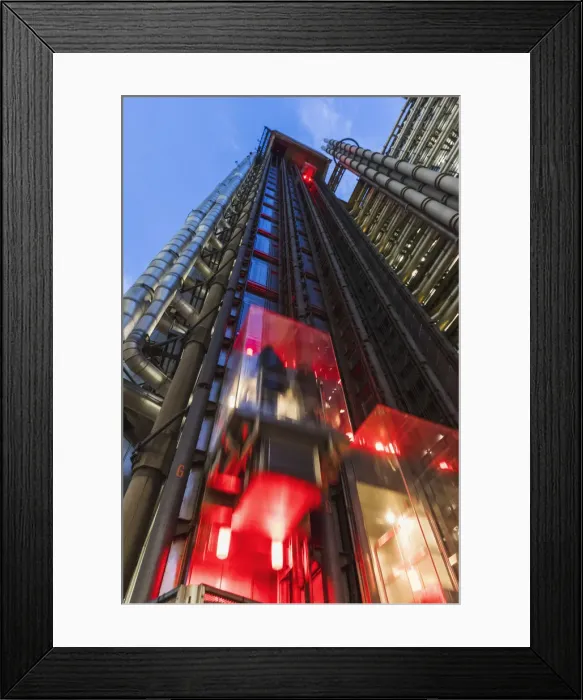 Framed Print : England, London, City of London, Lloyds Building with Exterior Elevators Framed Print : England, London, City of London, Lloyds Building with Exterior Elevators