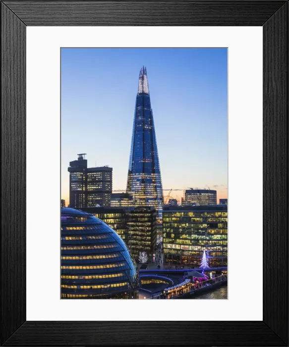 Framed Print : England, London, Southwark, London Bridge City, View from Tower Bridge of London Bridge Framed Print : England, London, Southwark, London Bridge City, View from Tower Bridge of London Bridge