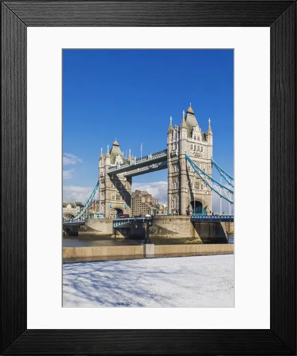 Framed Print : England, London, Southwark, Tower Bridge and Potters Field in the Snow Framed Print : England, London, Southwark, Tower Bridge and Potters Field in the Snow