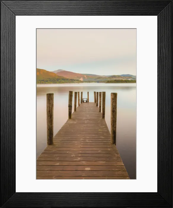 Framed Print : England, Cumbria, Lake District, Derwentwater, Wooden Jetty Framed Print : England, Cumbria, Lake District, Derwentwater, Wooden Jetty