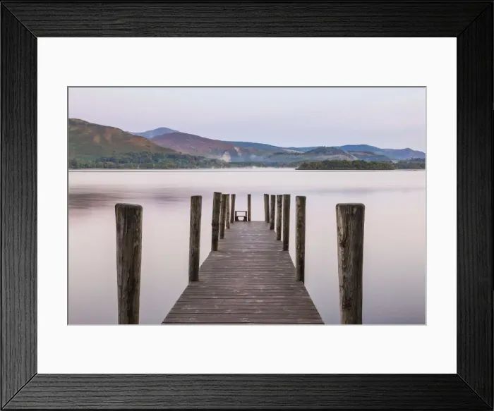 Framed Print : England, Cumbria, Lake District, Derwentwater, Wooden Jetty Framed Print : England, Cumbria, Lake District, Derwentwater, Wooden Jetty