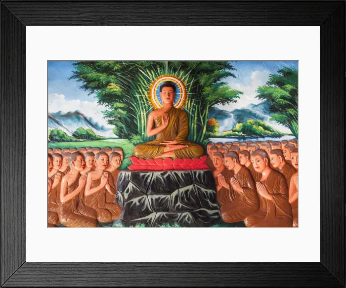 Framed Print : Cambodia, Siem Reap, Preah Promreath Temple, Wall Mural Painting depicting the Life Framed Print : Cambodia, Siem Reap, Preah Promreath Temple, Wall Mural Painting depicting the Life