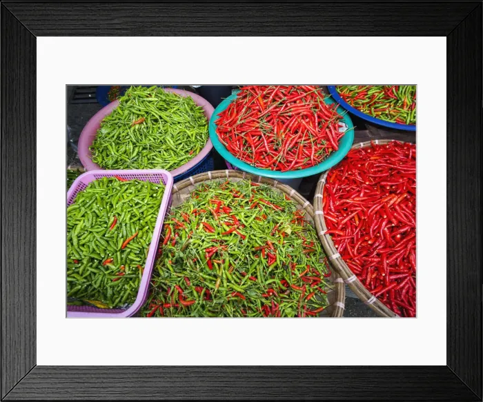 Framed Print : Thailand, Chiang Mai, Warorot Market, Chillies Framed Print : Thailand, Chiang Mai, Warorot Market, Chillies
