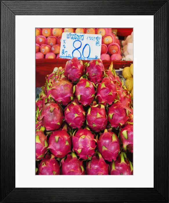 Framed Print : Thailand, Chiang Mai, Warorot Market, Dragonfruit Framed Print : Thailand, Chiang Mai, Warorot Market, Dragonfruit