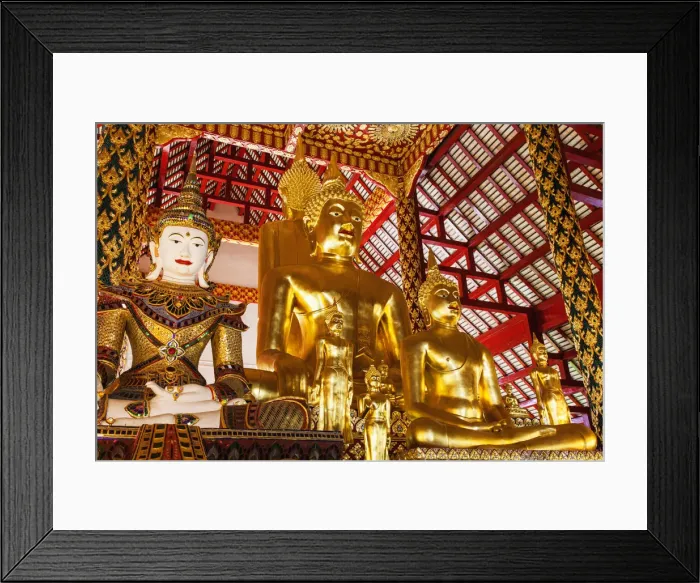 Framed Print : Thailand, Chiang Mai, Wat Suan Dok, Buddha Statue in the Main Prayer Hall Framed Print : Thailand, Chiang Mai, Wat Suan Dok, Buddha Statue in the Main Prayer Hall