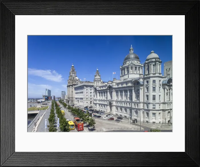 Framed Print : England, Merseyside, Liverpool, Pier Head, The Three Graces Buildings, Royal Liver Framed Print : England, Merseyside, Liverpool, Pier Head, The Three Graces Buildings, Royal Liver