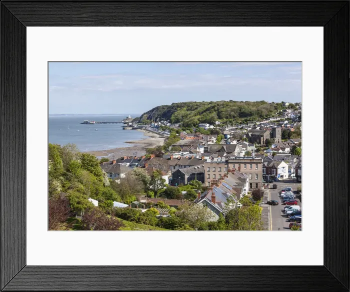 Framed Print : Wales, Glamorgan, Gower Peninsula, Mumbles, View of Mumbles from Oystermouth Castle