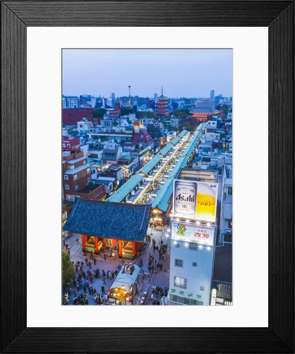Framed Print : Japan, Honshu, Tokyo, Asakusa, Nakamise Shopping Street and Sensoji Temple aka Asakusa Framed Print : Japan, Honshu, Tokyo, Asakusa, Nakamise Shopping Street and Sensoji Temple aka Asakusa