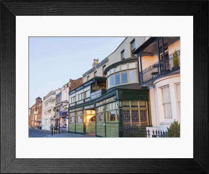 Framed Print : England, Kent, Broadstairs, Victoria Parade and The Charles Dickens Tavern Framed Print : England, Kent, Broadstairs, Victoria Parade and The Charles Dickens Tavern