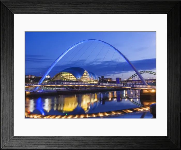 Framed Print : England, Tyne and Wear, Gateshead, Newcastle, Gateshead Millenium Bridge and Newcastle Framed Print : England, Tyne and Wear, Gateshead, Newcastle, Gateshead Millenium Bridge and Newcastle